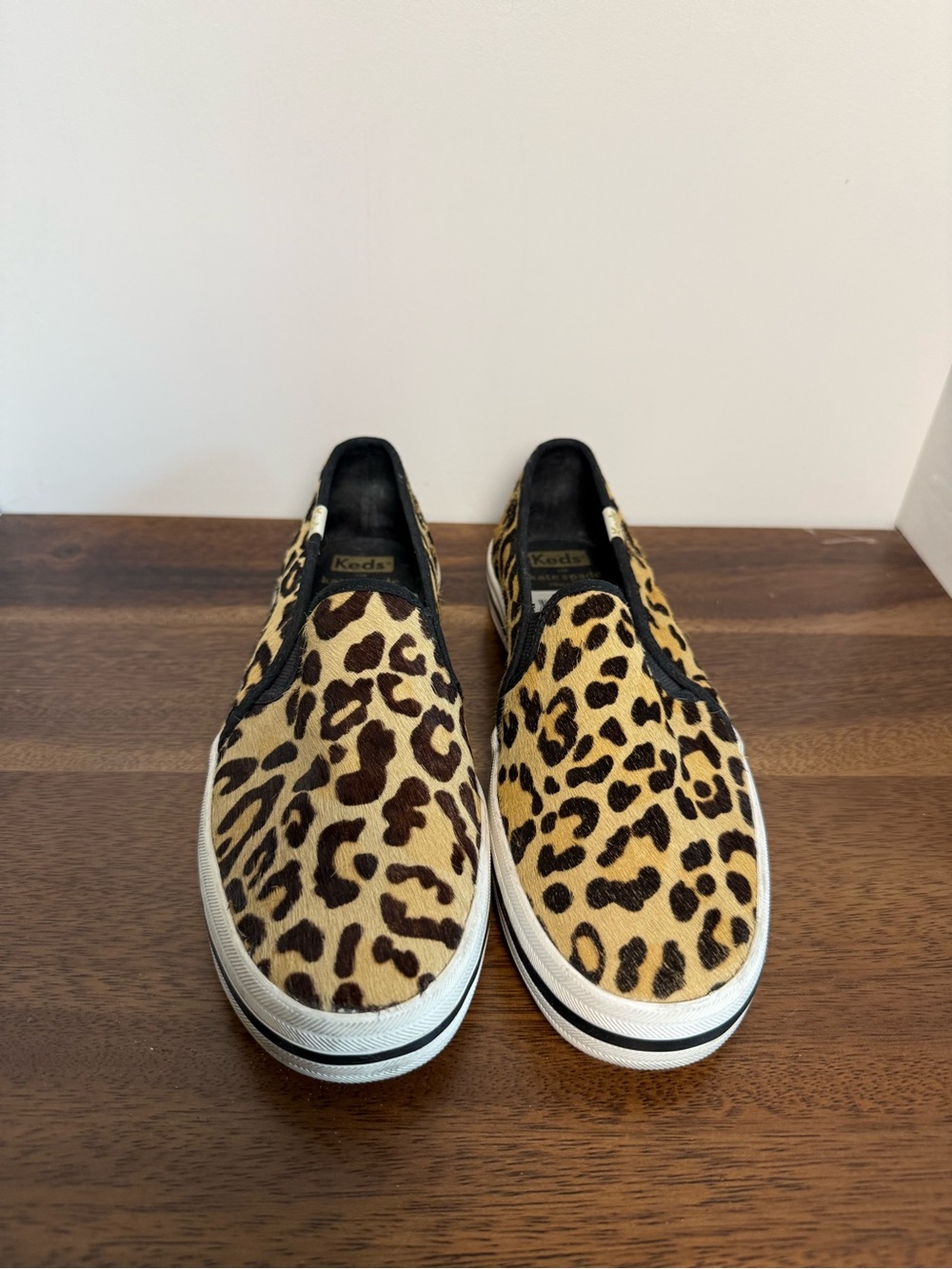 Keds x Kate Spade Leopard Print Calf Hair Slip On Sneakers Women’s Size 8